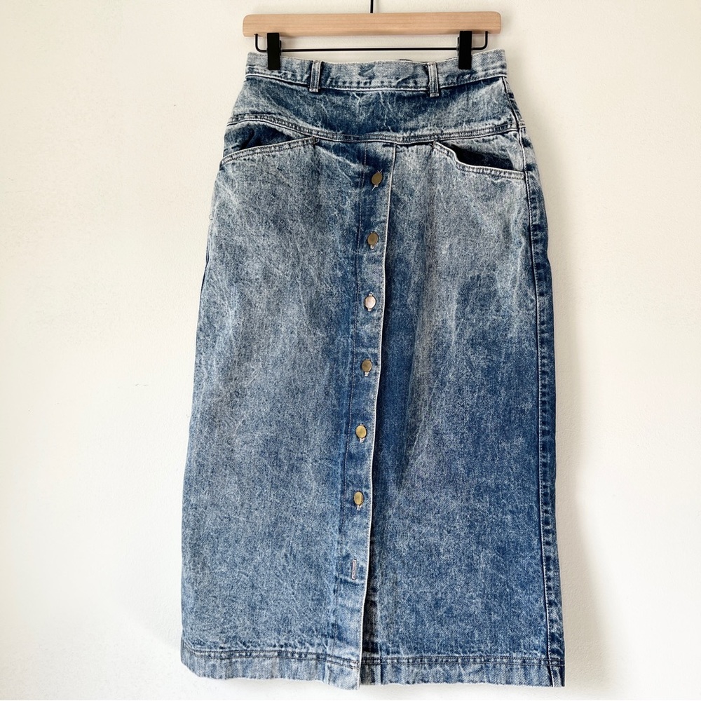 Vintage Whipp Acid wash midi skirt size 28